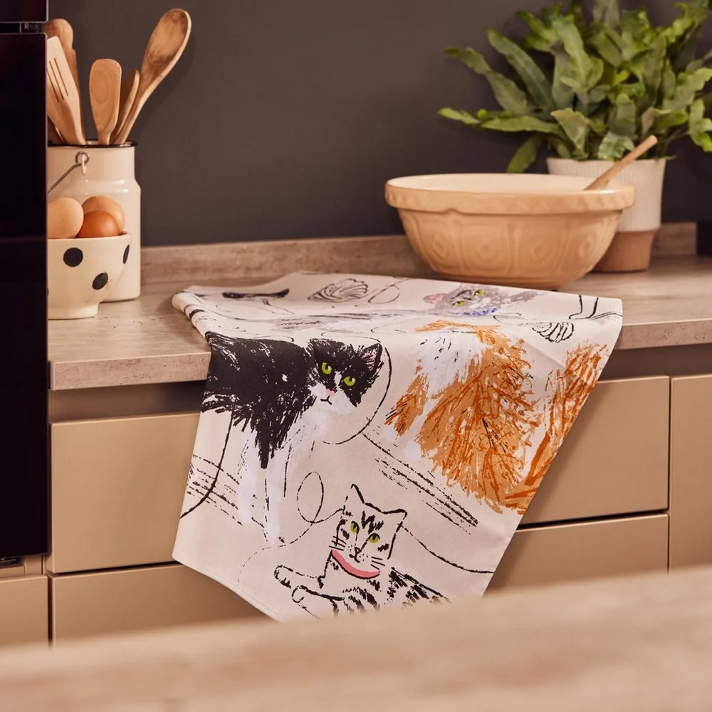 ULSTER WEAVERS 🐾 Feline Friends Cat Kitchen Towel - Picture 3 of 6